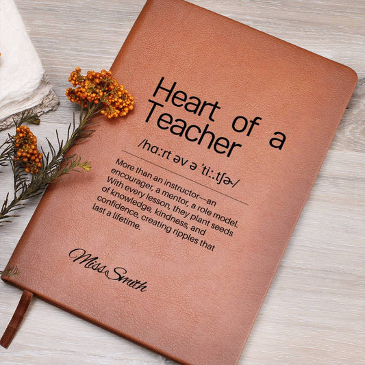 Personalized Teacher Journal – Engraved Leather Notebook, Thoughtful Mentor Gift, Inspirational Educator Appreciation Gift Thank you Gift