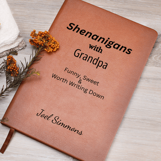 Personalized Leather Journal Grandpa Notebook Funny Memory Book Engraved Gift for Grandparents Grandkids Keepsake Story Writing Family Gift