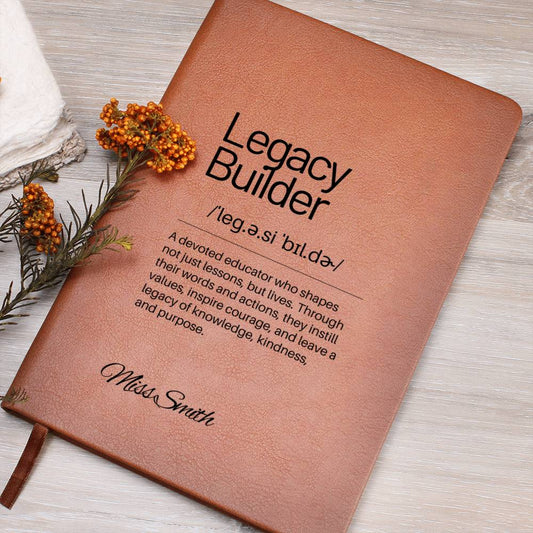 Personalized Leather Notebook, Engraved Teacher Gift, Mentor Appreciation Keepsake, Inspirational Teacher Journal, Thank You Gift