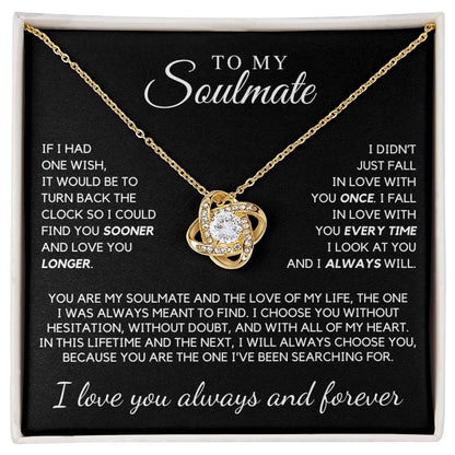 Soulmate - If I had one wish, it would be to turn back the clock V01 - Love Knot Necklace