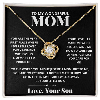 Mom - You Are The Very First Place - Love Knot Necklace