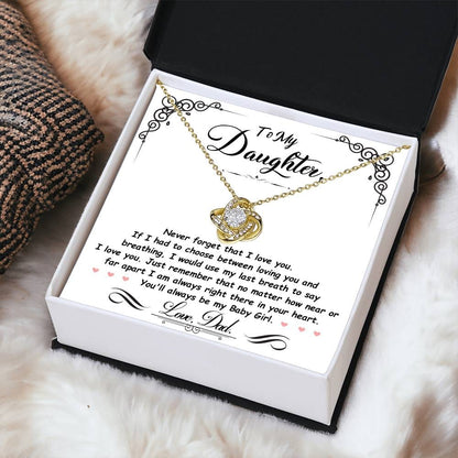 Daughter - Never Forget That I Love You - Love Knot Necklace