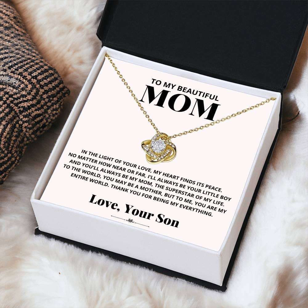 Mom - In the Light of Your Love - Love Knot Necklace