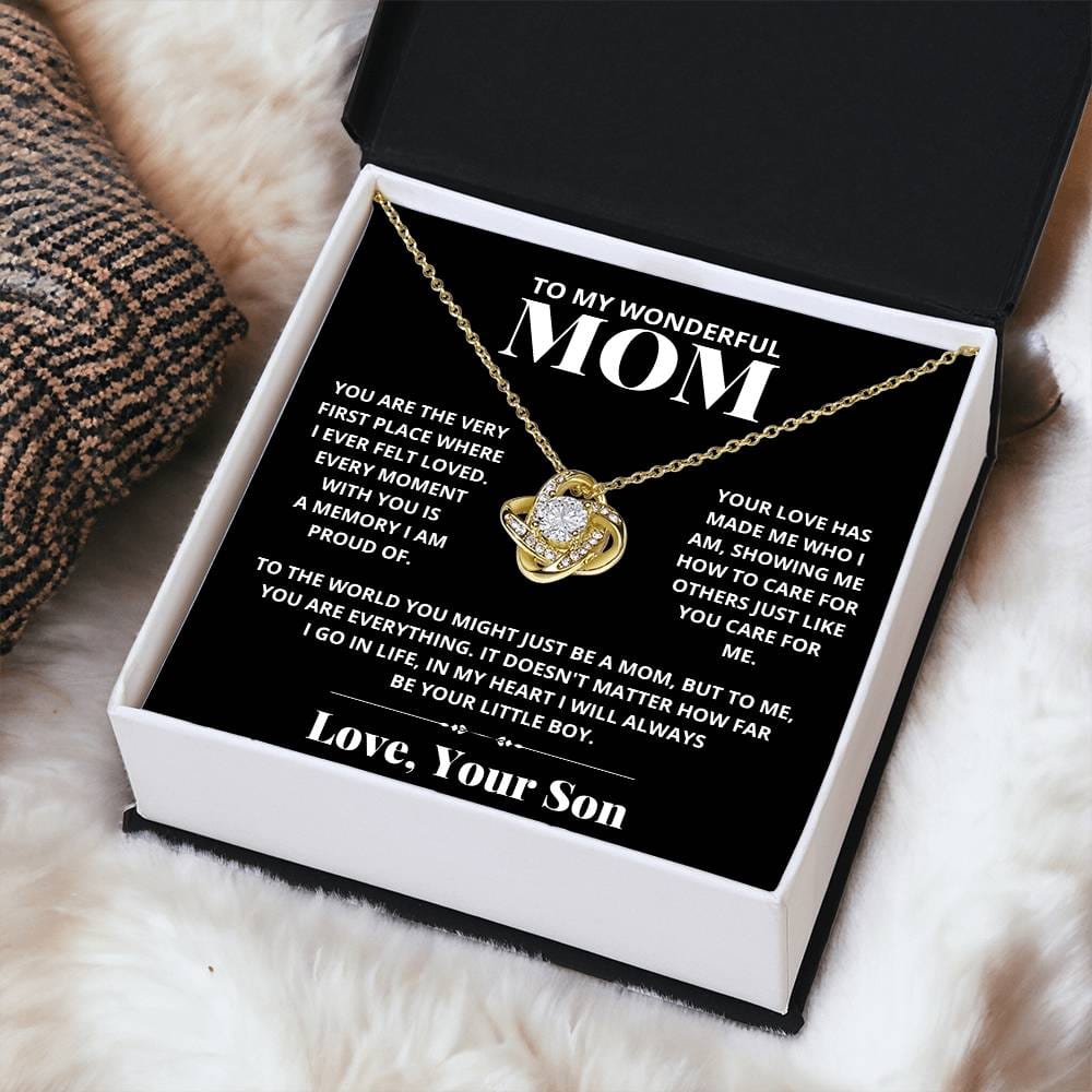 Mom - You Are The Very First Place - Love Knot Necklace