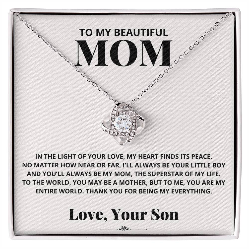 Mom - In the Light of Your Love - Love Knot Necklace