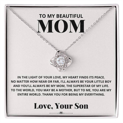 Mom - In the Light of Your Love - Love Knot Necklace