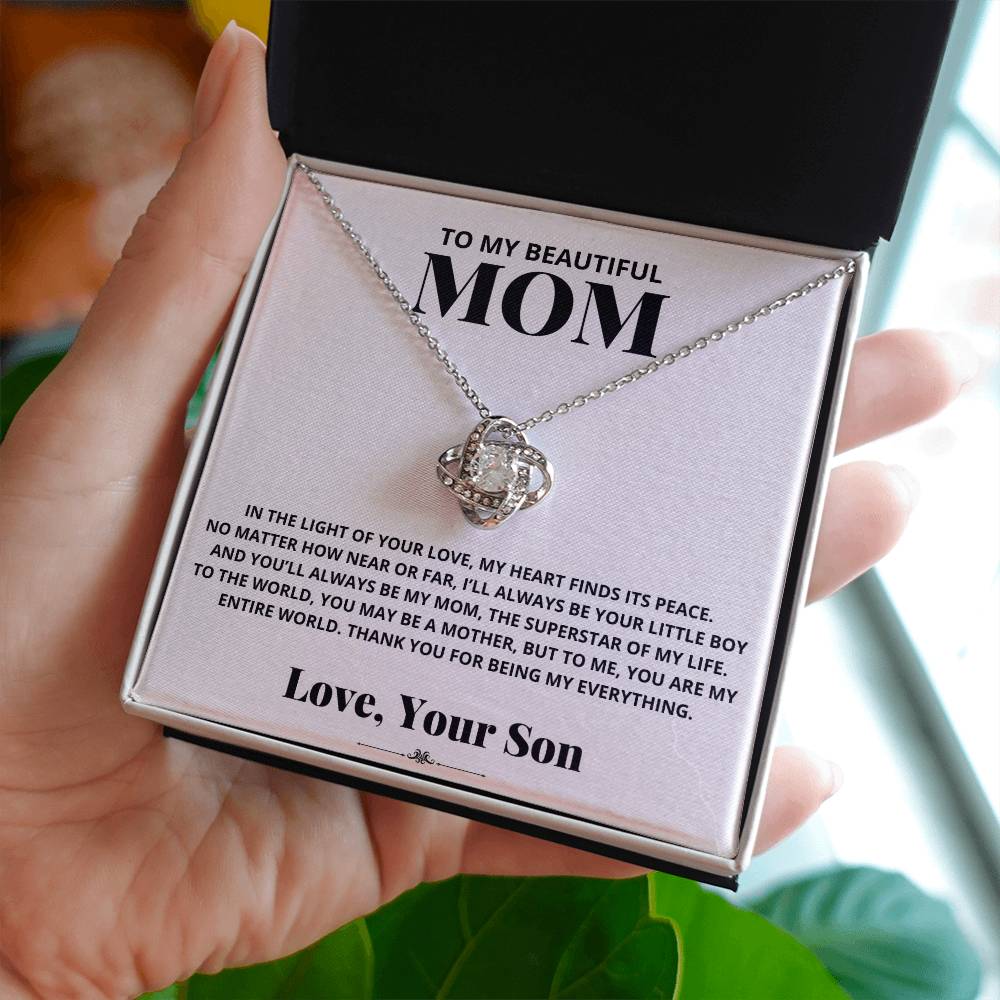 Mom - In the Light of Your Love - Love Knot Necklace