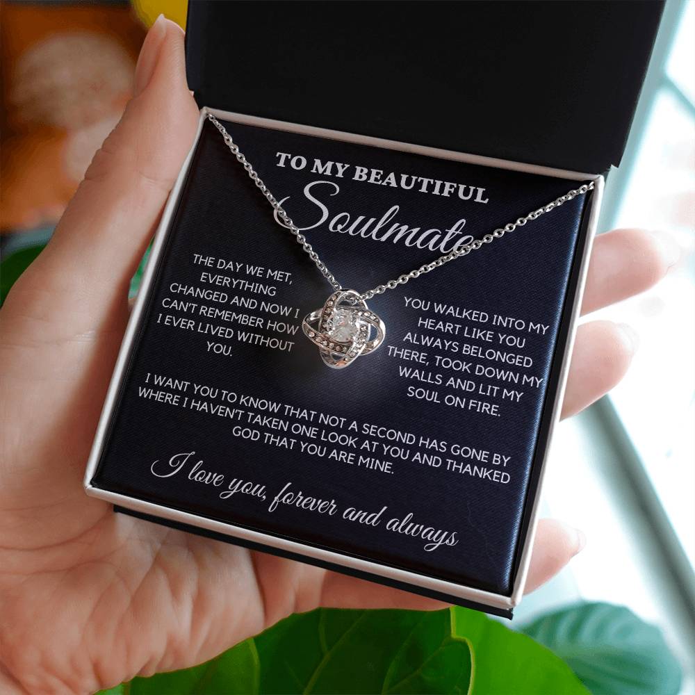 Soulmate - The day we met everything changed - Love Knot Necklace