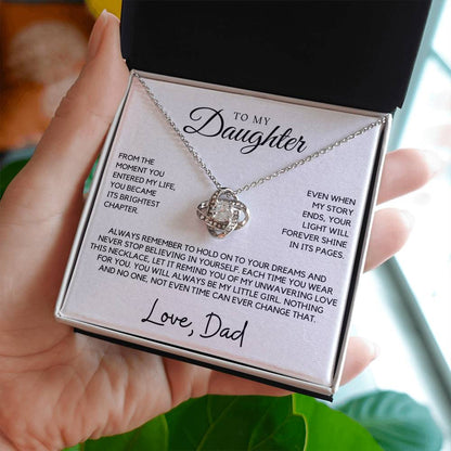 Daughter - From the moment you entered my life, you became its brightest chapter - Love Knot Necklace