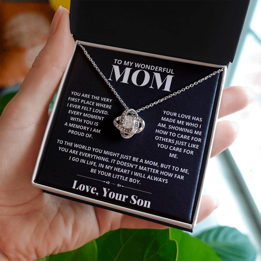 Mom - You Are The Very First Place - Love Knot Necklace