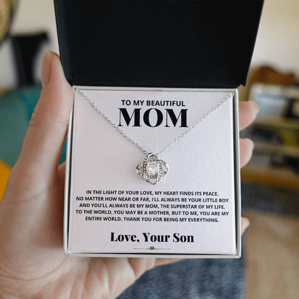 Mom - In the Light of Your Love - Love Knot Necklace