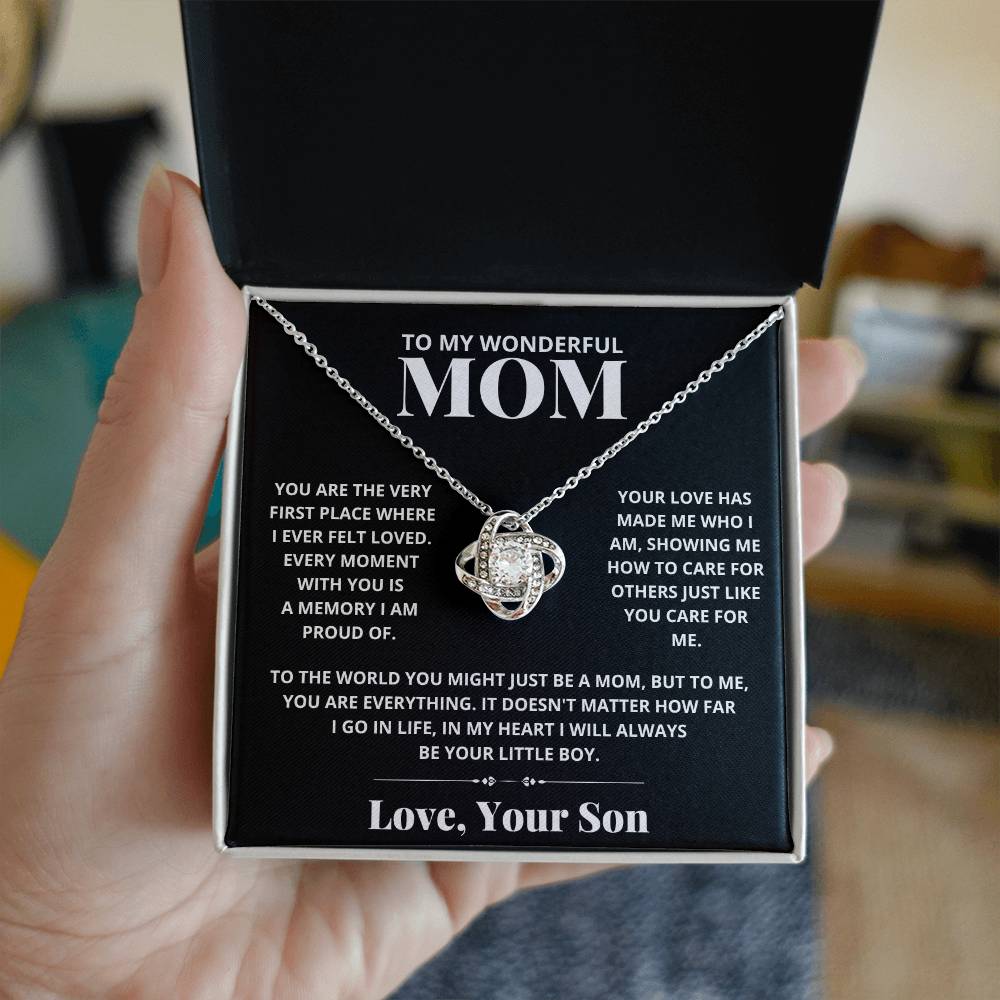 Mom - You Are The Very First Place - Love Knot Necklace