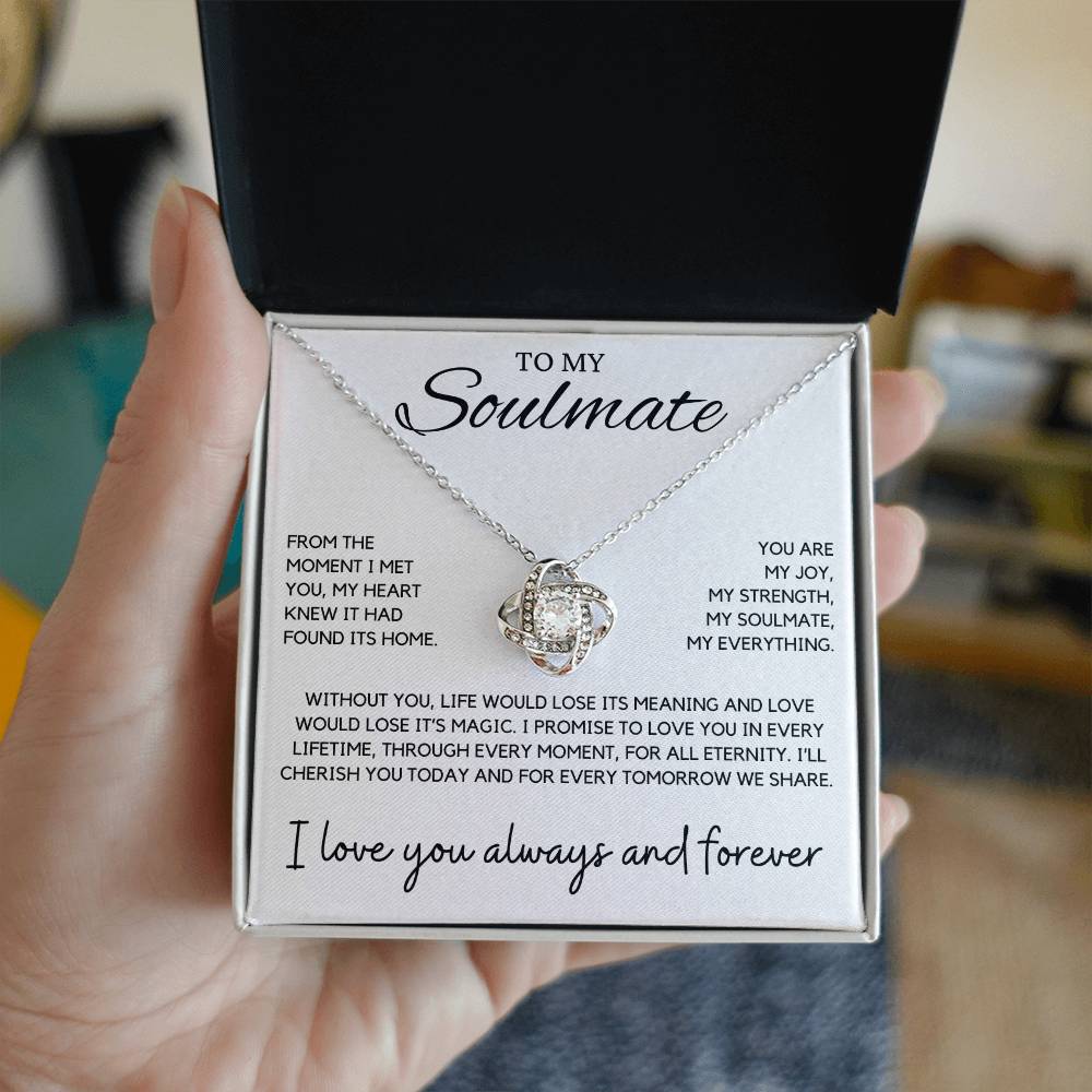 Soulmate - From the moment I met you, my heart knew - Love Knot Necklace