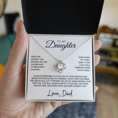 Daughter - From the moment you entered my life, you became its brightest chapter - Love Knot Necklace