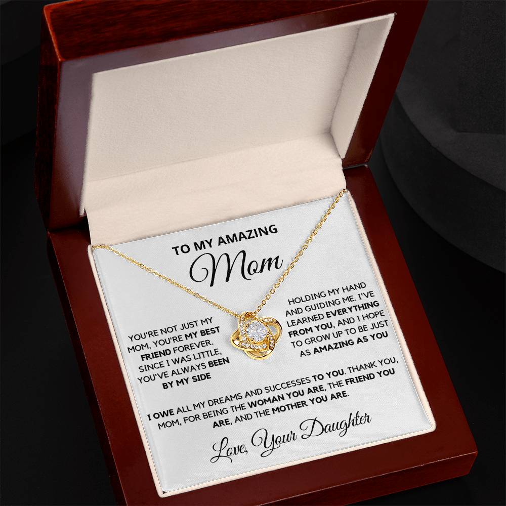 Mom - My Best Friend Forever - Love Knot Necklace