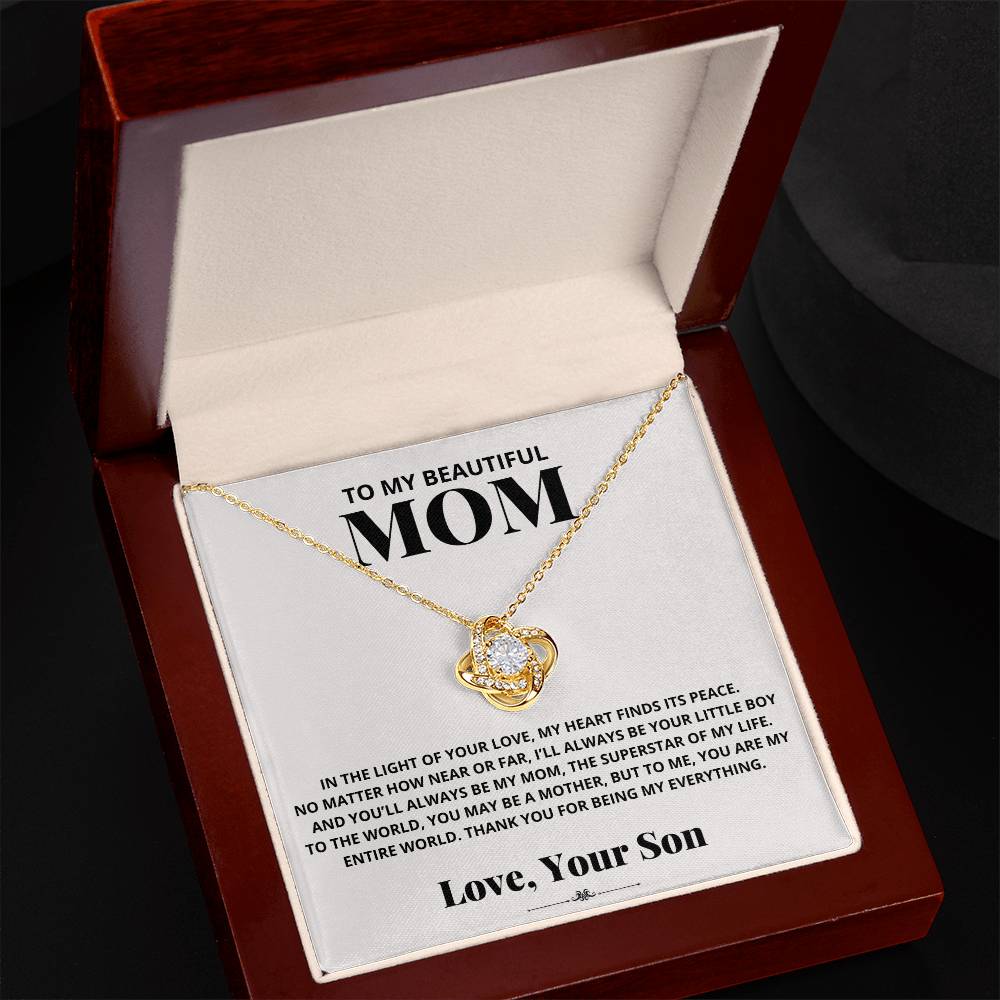 Mom - In the Light of Your Love - Love Knot Necklace