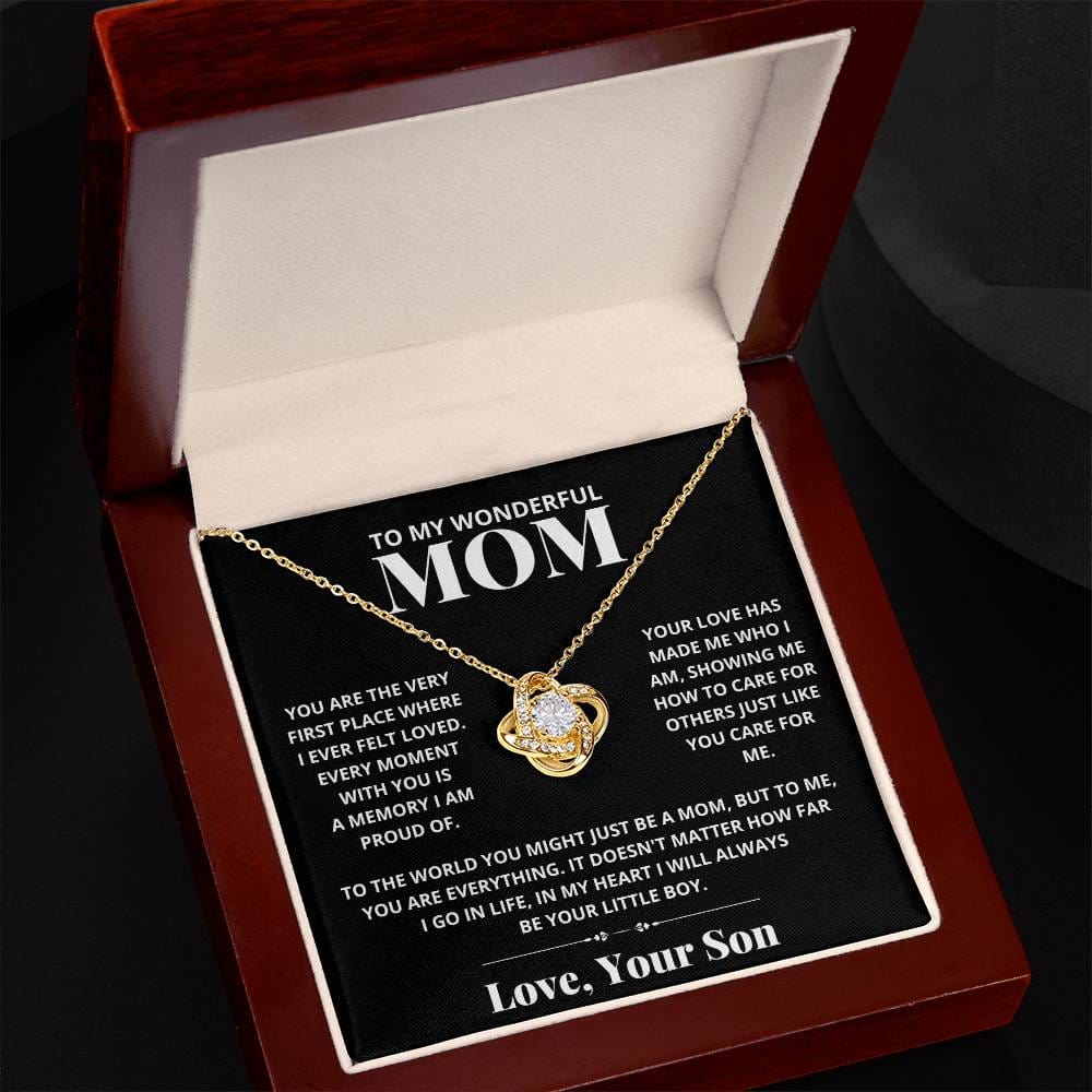 Mom - You Are The Very First Place - Love Knot Necklace