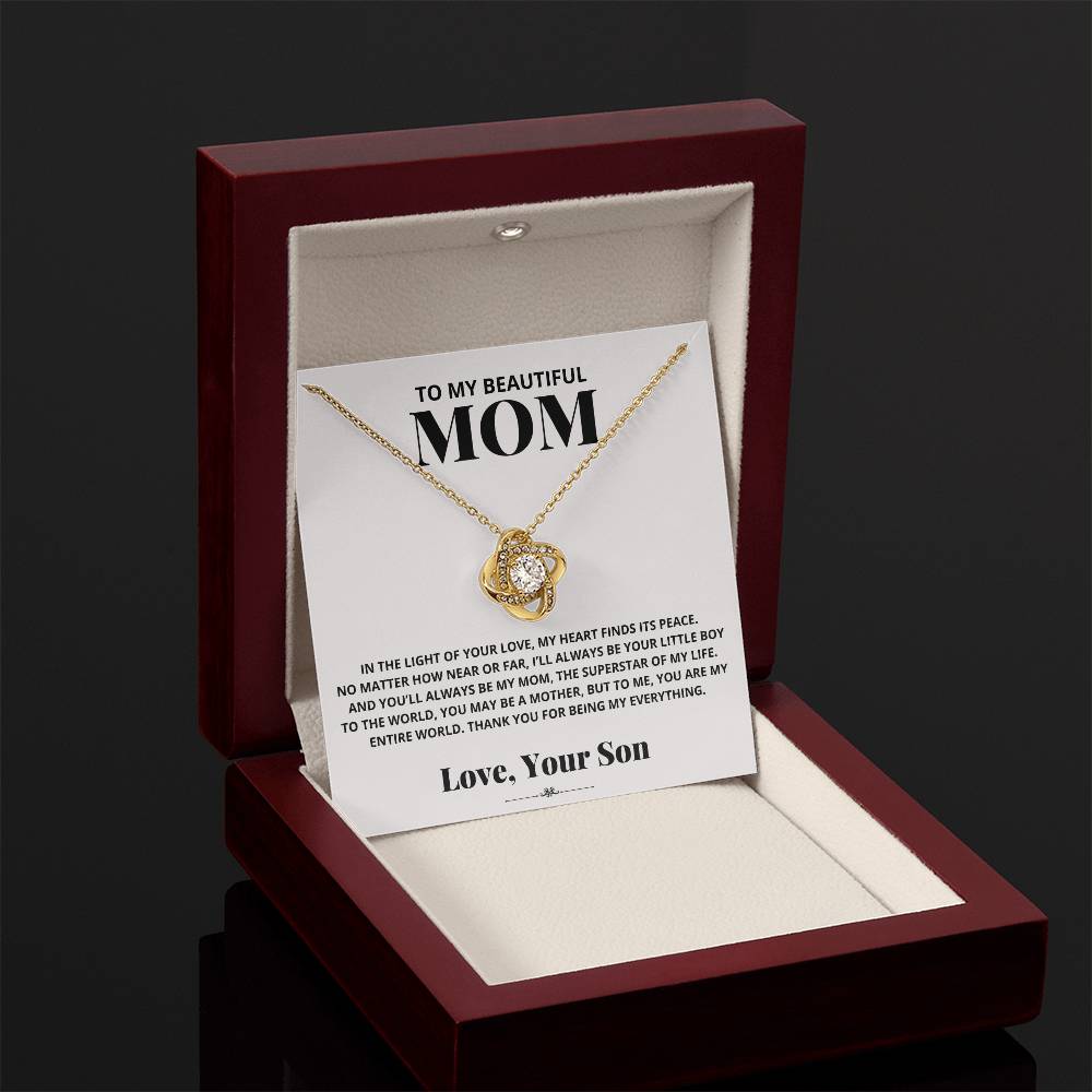 Mom - In the Light of Your Love - Love Knot Necklace