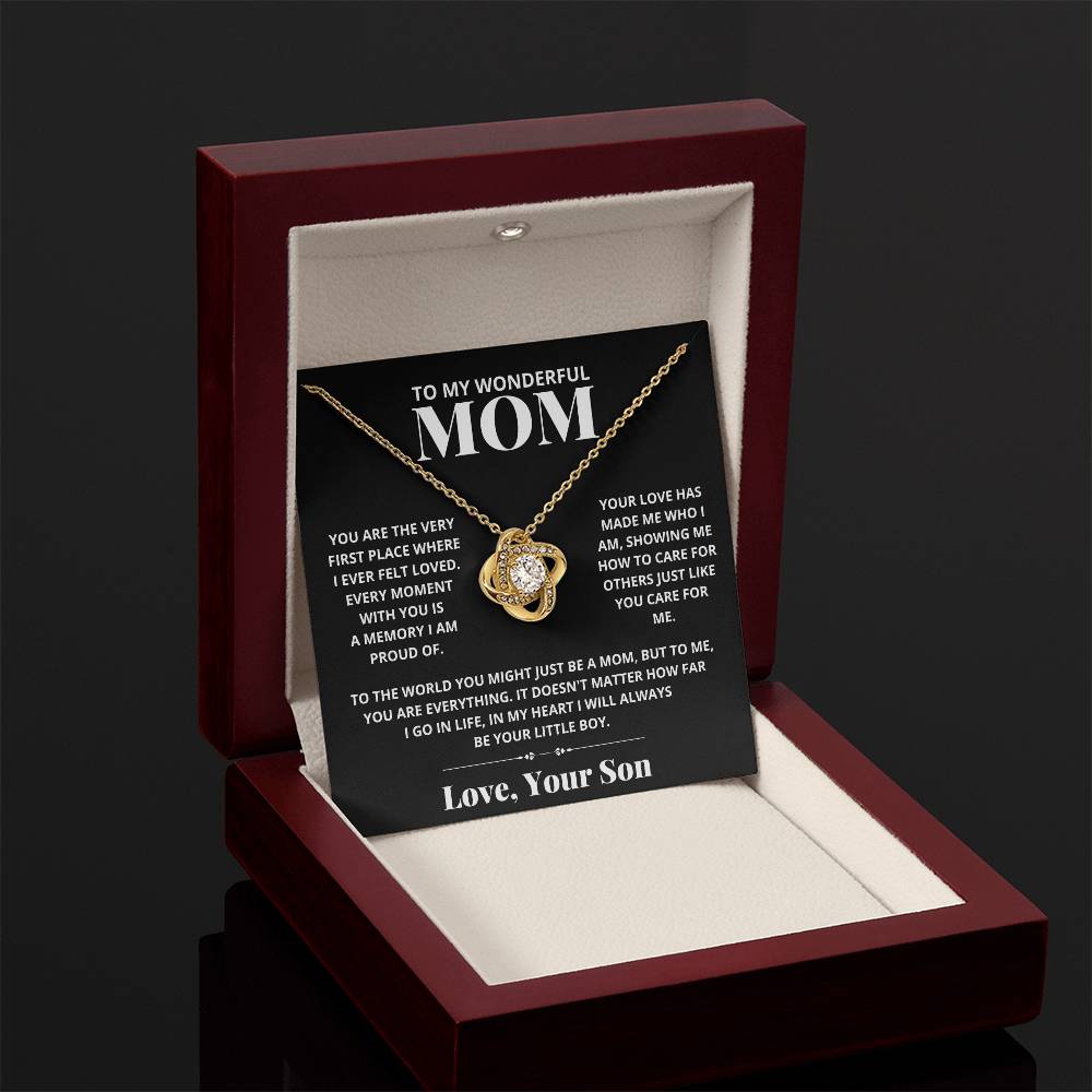 Mom - You Are The Very First Place - Love Knot Necklace