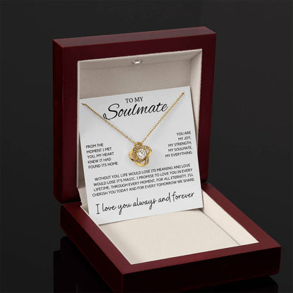 Soulmate - From the moment I met you, my heart knew - Love Knot Necklace