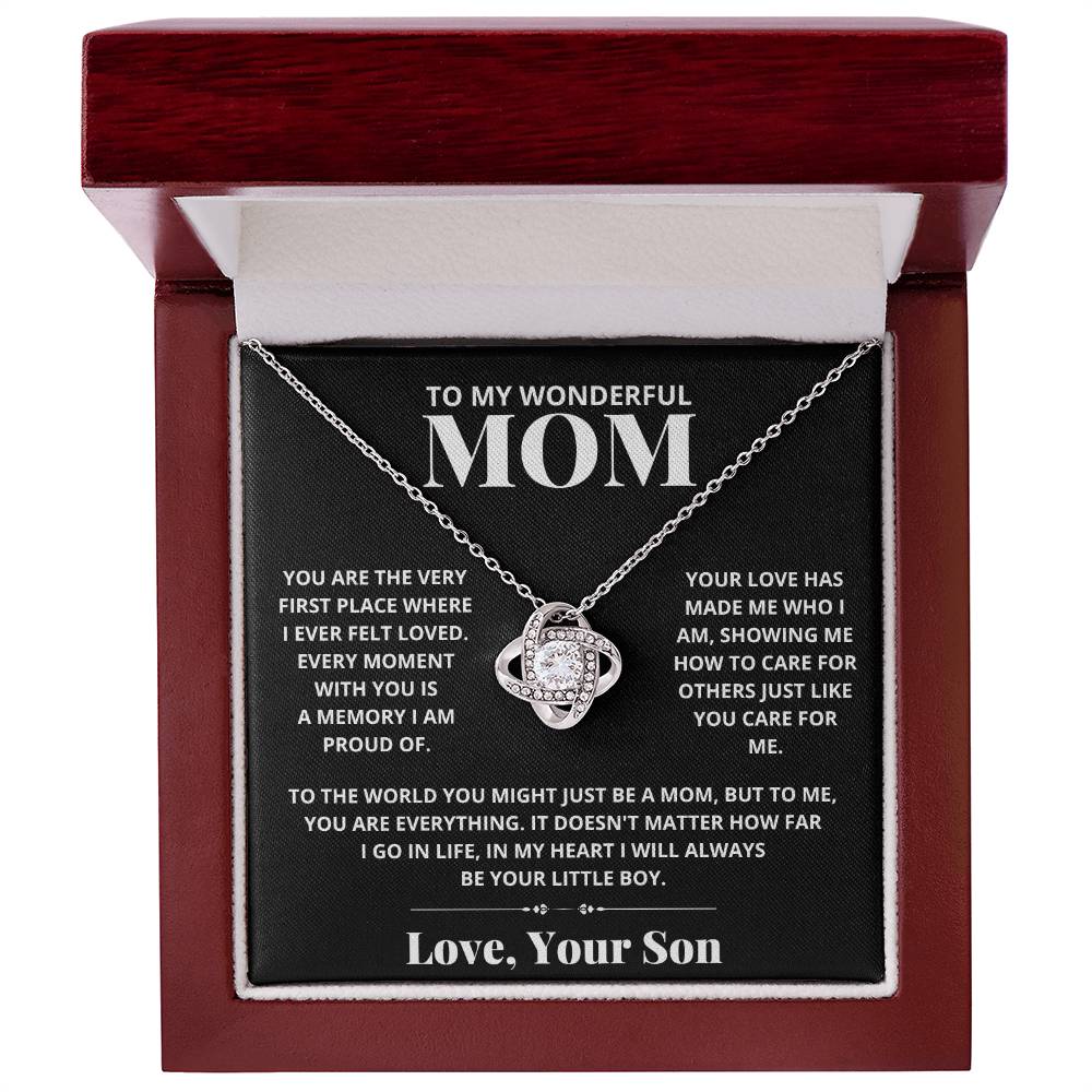 Mom - You Are The Very First Place - Love Knot Necklace