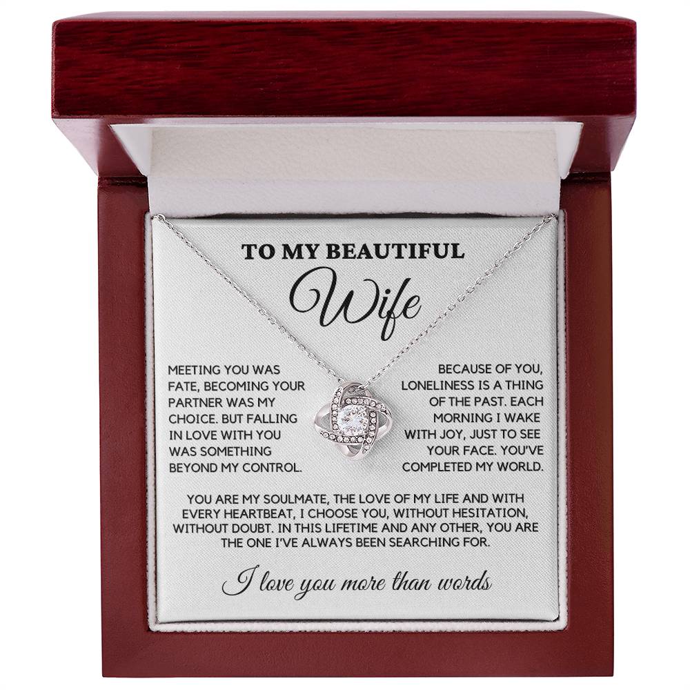 Wife - Meeting you was fate - Love Knot Necklace