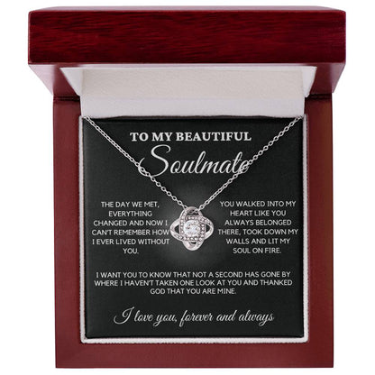 Soulmate - The day we met everything changed - Love Knot Necklace