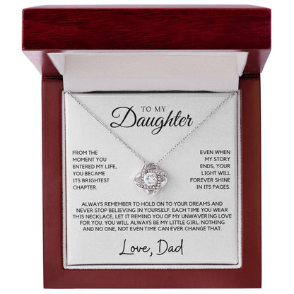 Daughter - From the moment you entered my life, you became its brightest chapter - Love Knot Necklace