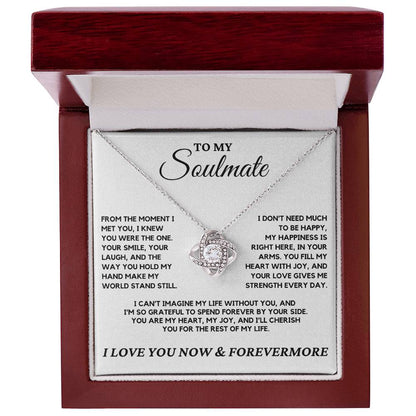 Soulmate - i knew you were the one, the second I met you - Love Knot Necklace