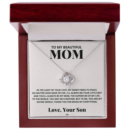 Mom - In the Light of Your Love - Love Knot Necklace