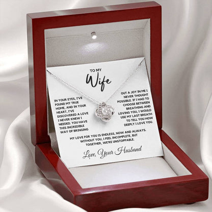 Wife - In your eyes, I’ve found the place where I truly belong - Love Knot Necklace