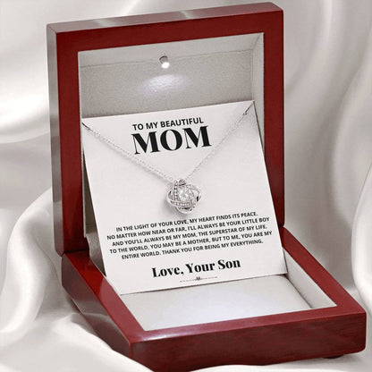 Mom - In the Light of Your Love - Love Knot Necklace