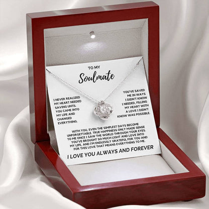 Soulmate - I never realized this heart needed saving - Love Knot Necklace