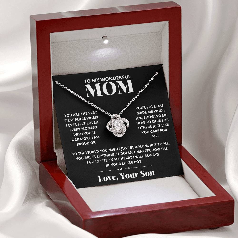 Mom - You Are The Very First Place - Love Knot Necklace