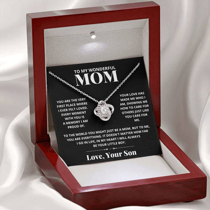 Mom - You Are The Very First Place - Love Knot Necklace