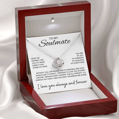 Soulmate - From the moment I met you, my heart knew - Love Knot Necklace