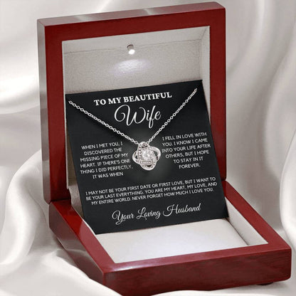 Wife - Missing Piece Of My Heart - Love Knot Necklace