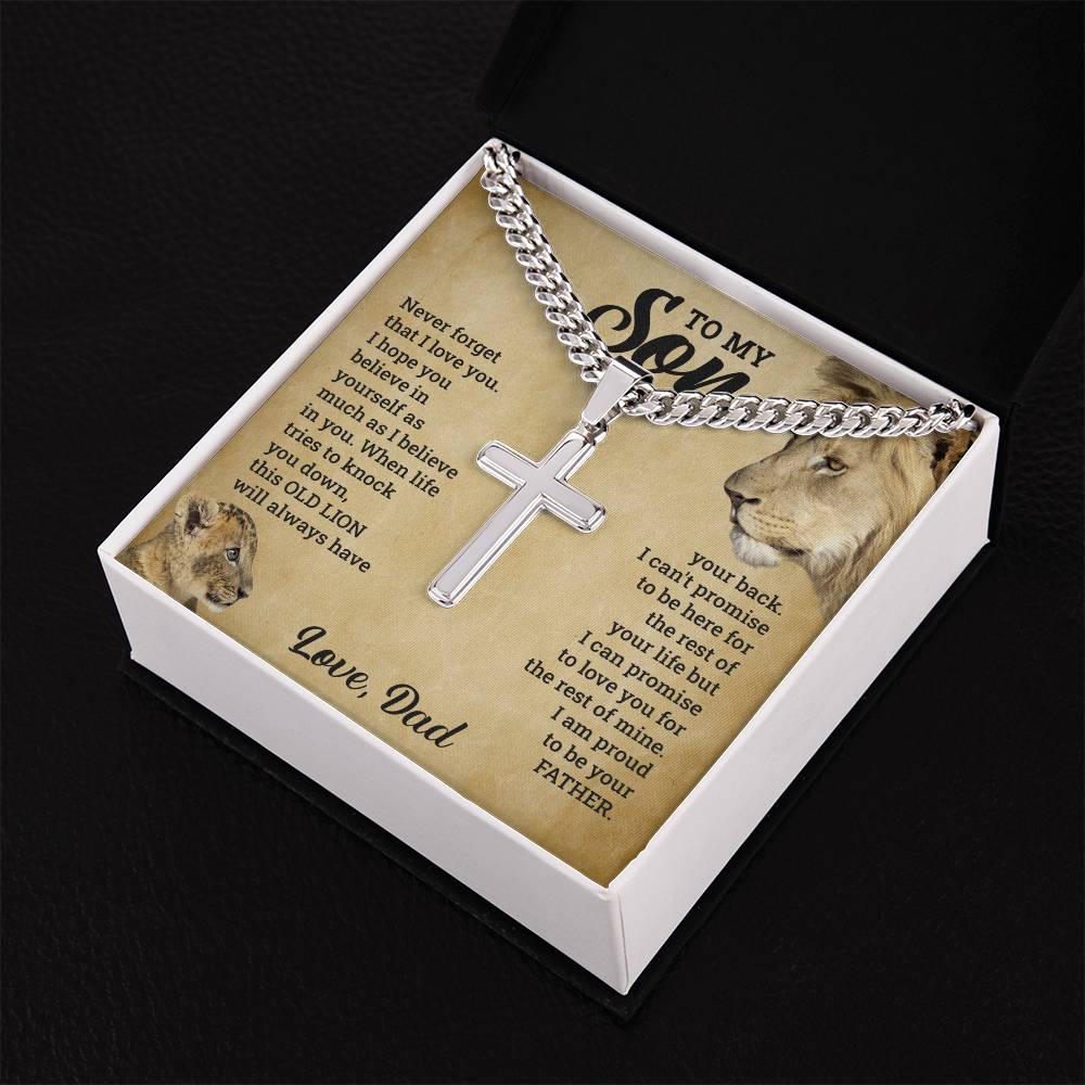 Son - Never Forget That I Love You - Cross Necklace on Cuban Chain