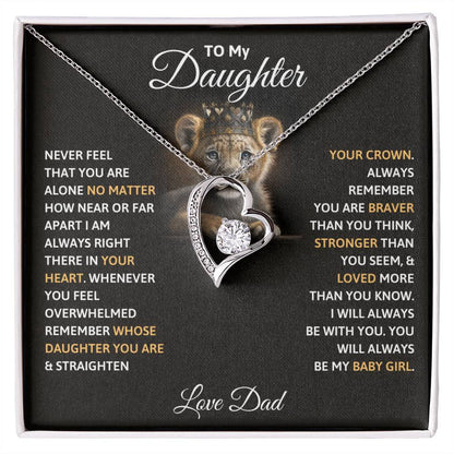 Daughter - Never Feel That You Are Alone - Forever Love Necklace