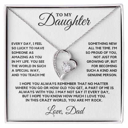 Daughter - Every day I feel so lucky to have someone as amazing as you in my life - Forever Love Necklace