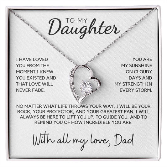 Daughter - I have loved you from the moment I knew you existed - Forever Love Necklace