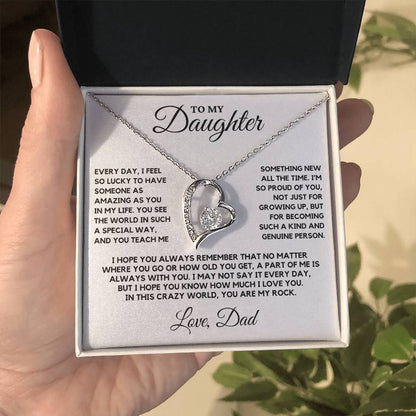 Daughter - Every day I feel so lucky to have someone as amazing as you in my life - Forever Love Necklace