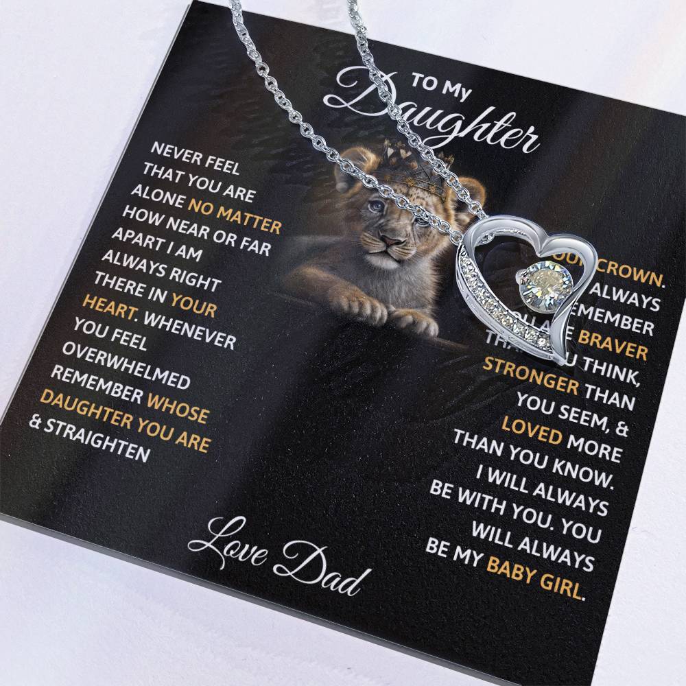 Daughter - Never Feel That You Are Alone - Forever Love Necklace