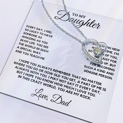 Daughter - Every day I feel so lucky to have someone as amazing as you in my life - Forever Love Necklace