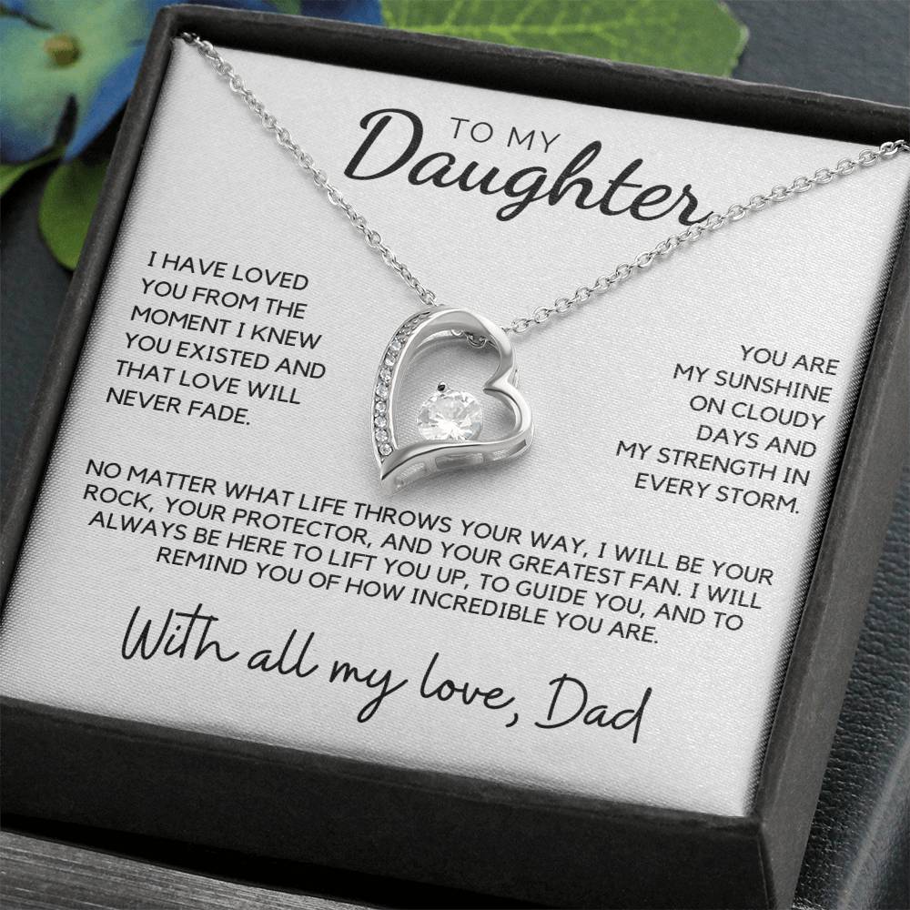 Daughter - I have loved you from the moment I knew you existed - Forever Love Necklace