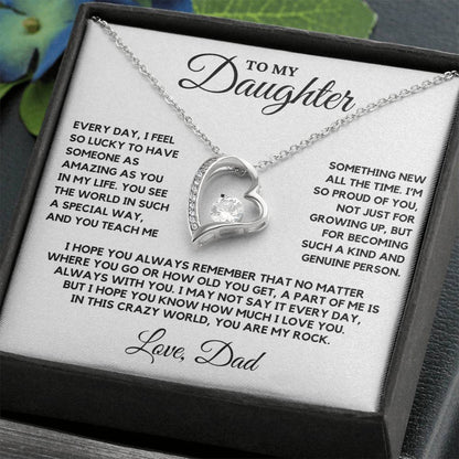 Daughter - Every day I feel so lucky to have someone as amazing as you in my life - Forever Love Necklace