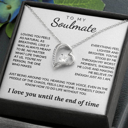 Soulmate - Loving you feels as natural as breathing - Forever Love Necklace