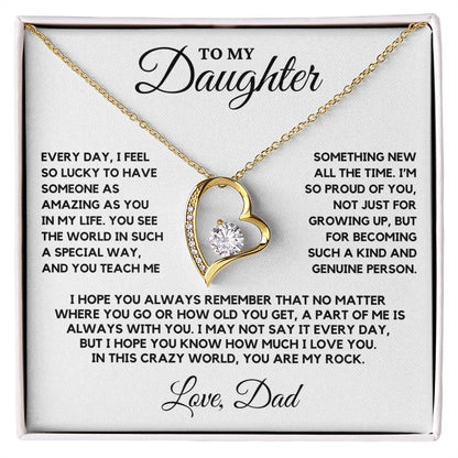 Daughter - Every day I feel so lucky to have someone as amazing as you in my life - Forever Love Necklace