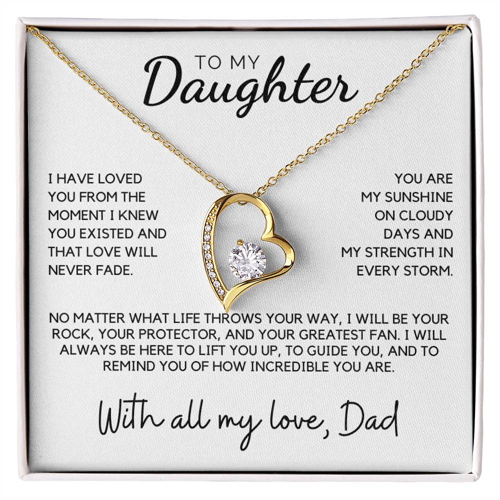 Daughter - I have loved you from the moment I knew you existed - Forever Love Necklace