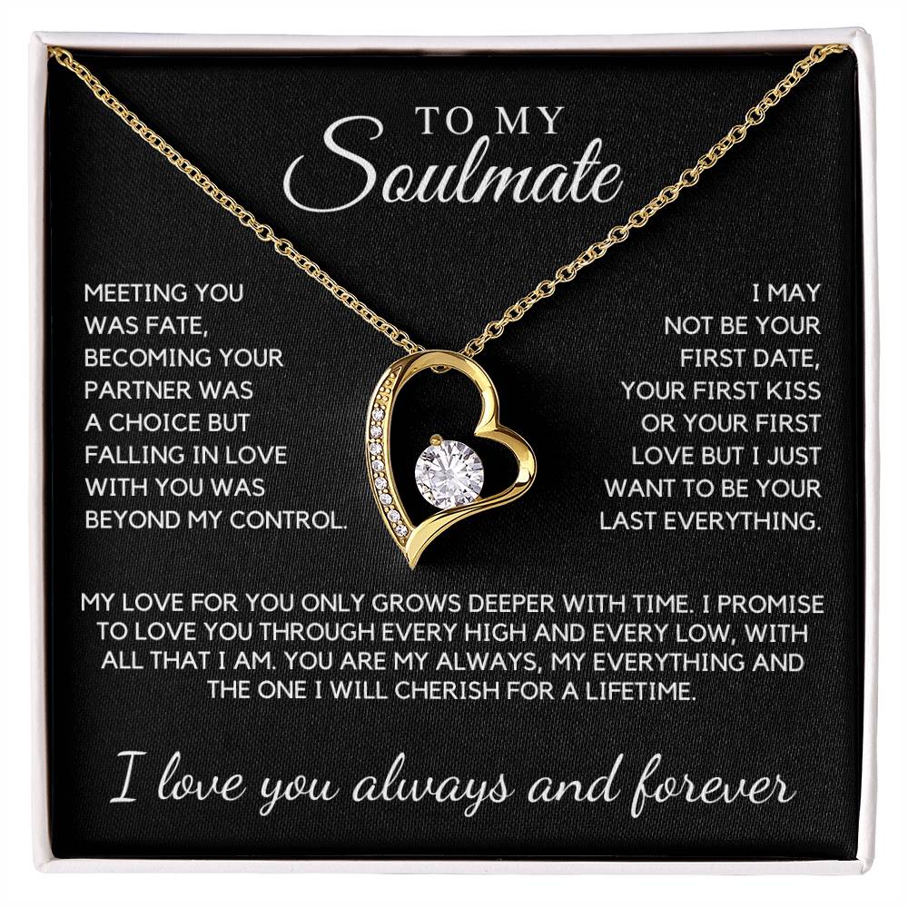 Soulmate - Meeting you was fate, becoming your partner was a choice  - Forever Love Necklace